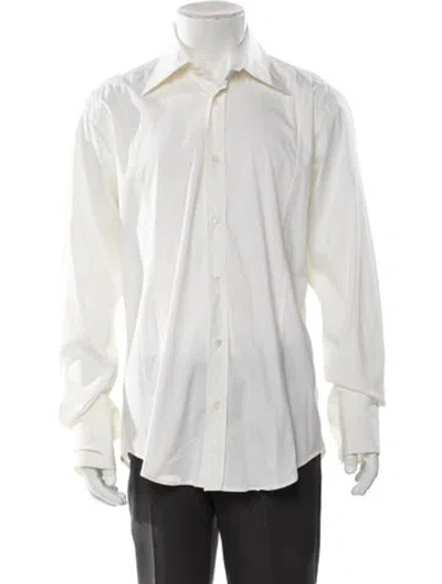 Pre-owned Versace Long Sleeve Dress Shirt In White