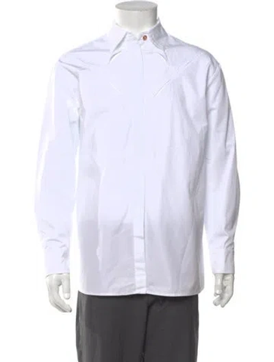 Pre-owned Versace Long Sleeve Dress Shirt In White