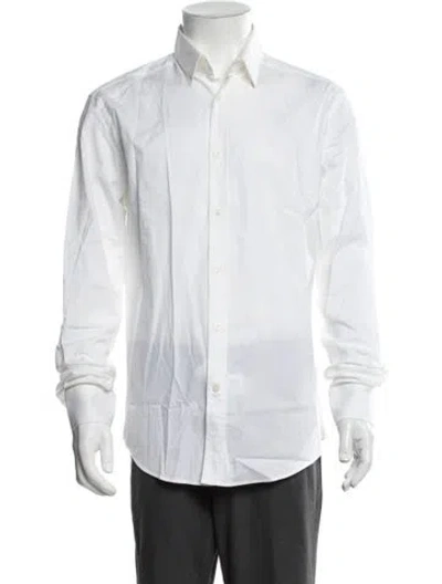 Pre-owned Versace Long Sleeve Dress Shirt In White
