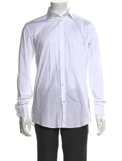 Pre-owned Versace Long Sleeve Dress Shirt In White