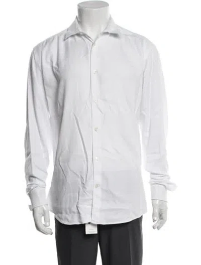 Pre-owned Versace Long Sleeve Dress Shirt In White
