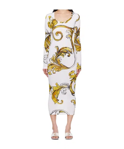 Versace Long Sleeve Dress In White