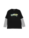 VERSACE LONG SLEEVE INSERT LOGO T-SHIRT