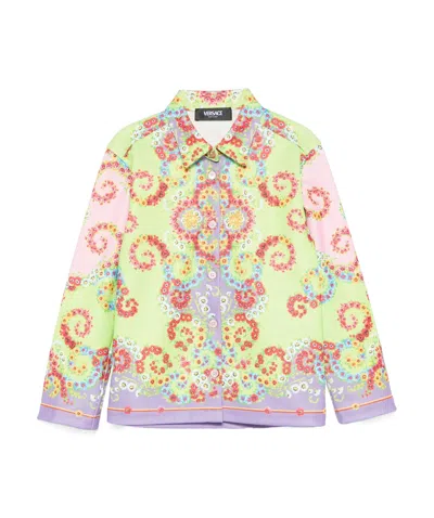 Versace Long Sleeve Shirt In Multicolor