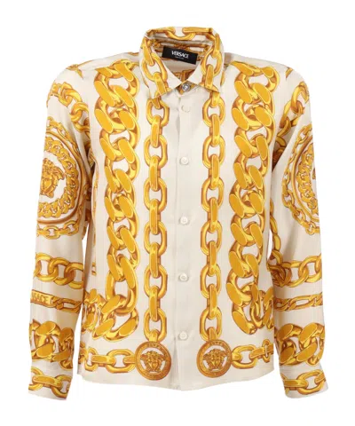 Versace Long Sleeve Shirt In Yellow