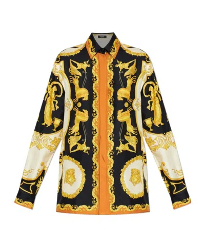 Versace Long Sleeve Shirt In Yellow