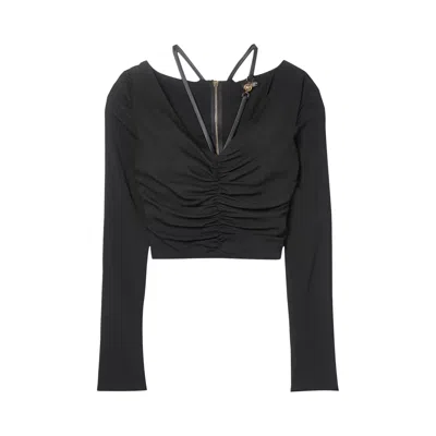 Pre-owned Versace Long-sleeve Top 'black' | Women's Size 44