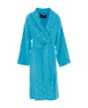 Versace La Vacanza Baroque Bathrobe In Blue