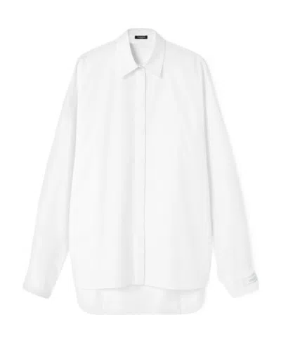 Versace Long-sleeved Button-up Shirt In White