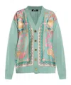 Versace Long-sleeved Cardigan In Green
