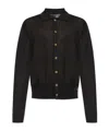 Versace Long-sleeved Cardigan In Black