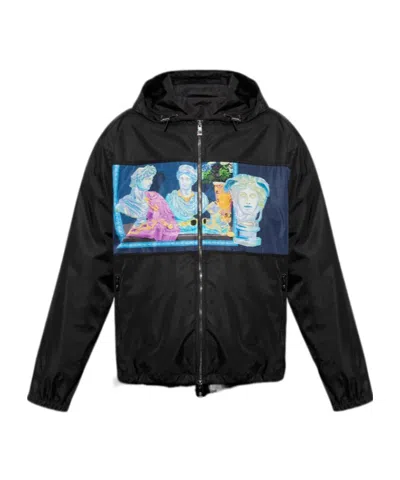 Versace Long-sleeved Casual Jacket In Black