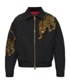 Versace Long-sleeved Casual Jacket In Black