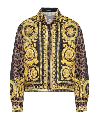 VERSACE VERSACE BAROCCO-PRINTED ZIPPED JACKET