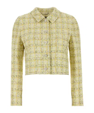 VERSACE VERSACE BUTTON-UP TWEED JACKET