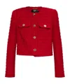 Versace Tweed Blazer Gold Buttons In Red