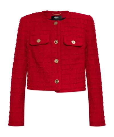 VERSACE VERSACE CROPPED TWEED JACKET