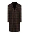 Versace Checked Midi Coat In Black