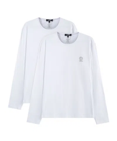 Versace Long-sleeved Crewneck T-shirt In White
