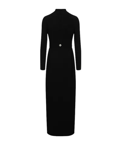 Versace Long-sleeved Dress In Black