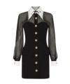 Versace Contrast-collar Bustier Mini Dress In Black