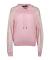 Versace Long-sleeved Hooded Hoodie In Pink