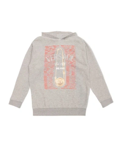 Versace Long-sleeved Hooded Hoodie In White