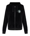 Versace Long-sleeved Hooded Sweatshirt In Black