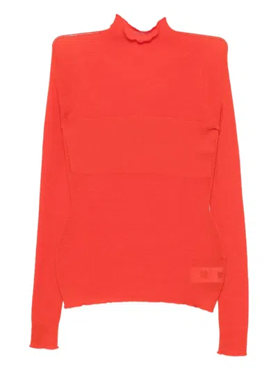 Versace Long-sleeved Jumper In Red