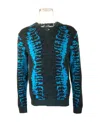 Versace Long-sleeved Knitted Sweater In Green