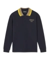 Versace Long-sleeved Polo Shirt In Black
