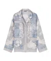 Versace Barocco Sea Silk Oversize Shirt In Gray