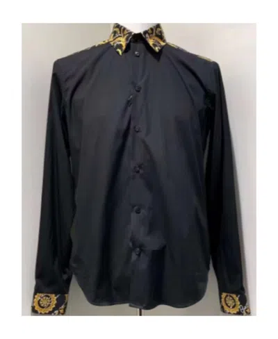 Versace Long-sleeved Shirt In Black