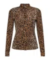 Versace Jacquard Button Up Top In Brown