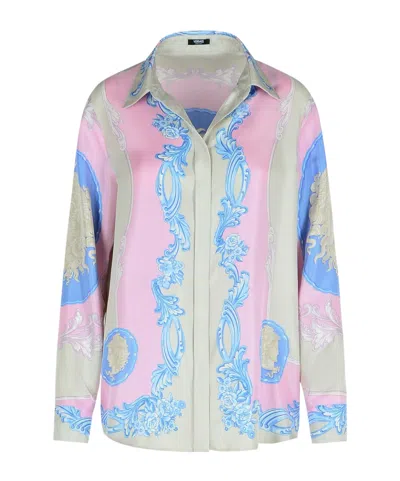 Versace Long-sleeved Shirt In Pink