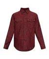 Versace Leopard-embroidered Button-up Shirt In Red