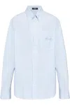 Versace Long-sleeved Striped Buttoned Shirt In Multicolour
