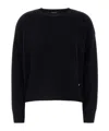 Versace Oversized Wool Blend Sweater With Embroidered Detail In Black