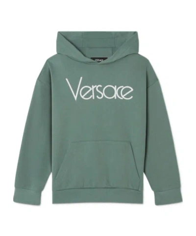 Versace Long-sleeved Sweater In Green