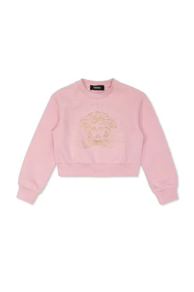 Versace Long-sleeved Sweater In Pink