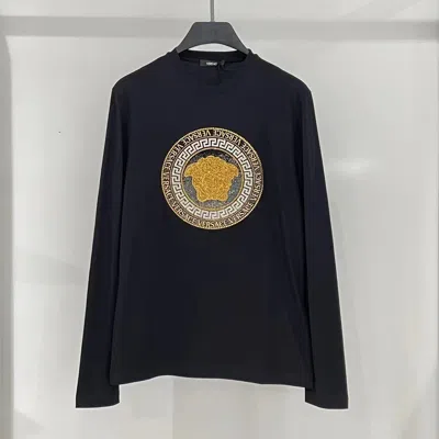 Versace Long-sleeved T-shirt In Black