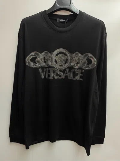 Versace Long-sleeved T-shirt In Black