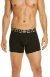 Versace Underpants Low Rise Trunk Stretch Bio Cotton Jers In Black