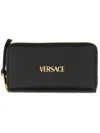 Versace Logo-lettering Wallet In Black