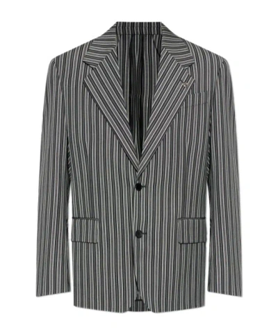 Versace Long-sleeve Blazer In Gray