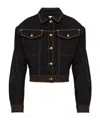 Versace Long-sleeve Denim Jacket In Black