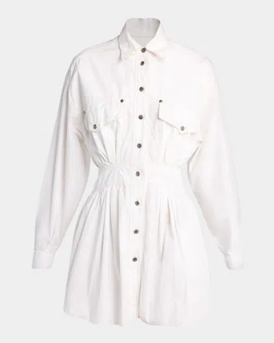 VERSACE LONG-SLEEVE POPLIN MINI DRESS