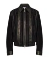 Versace Greca-embossed Panelled Jacket In Black