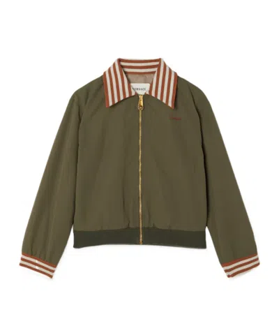 Versace Kids' Long-sleeved Casual Jacket In Green