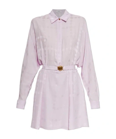 Versace Long-sleeved Dress In Pink